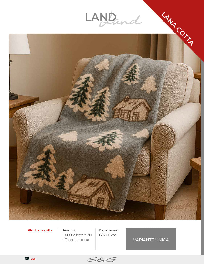 Plaid effetto lana cotta 130x160 Sghome