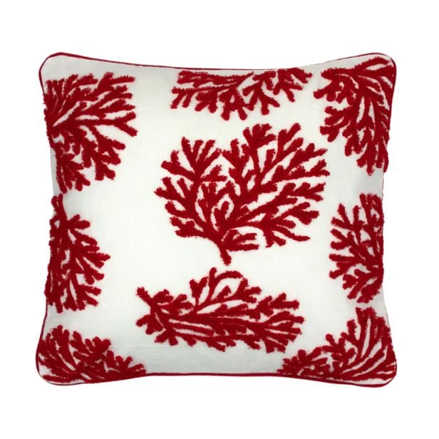 Fodere con Corallo small sia con cuscino interno 45x45 che senza ricamo punto in spugna e piping 100% cotone