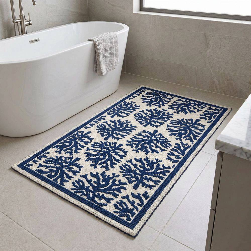Tappeto Corallo Niger antiscivolo puro cotone diverse misure 40x60, 50x80,60x110 Sghome