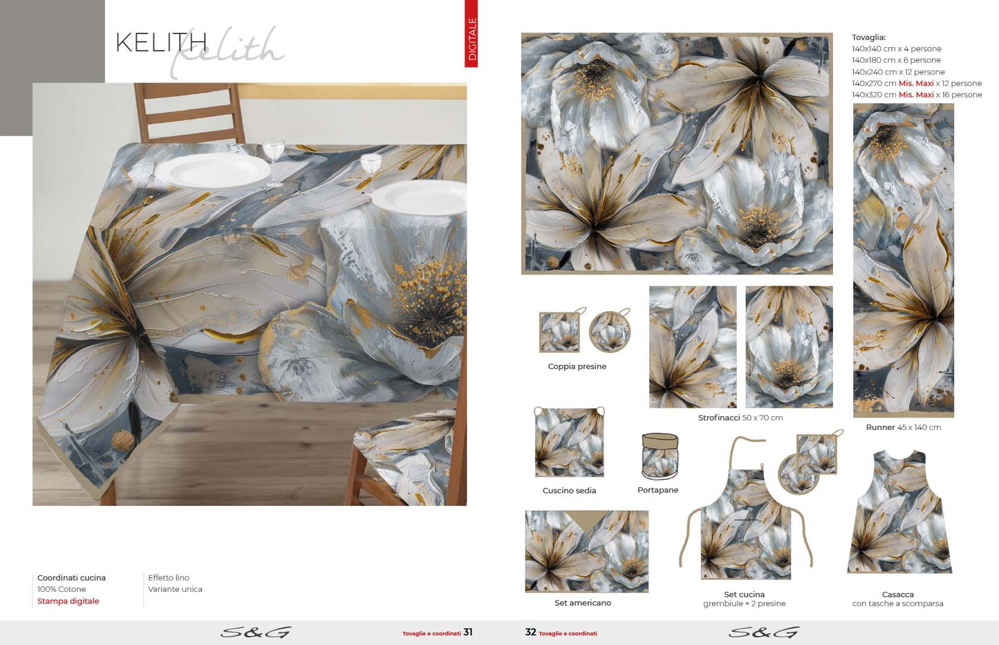 Tovaglia Kelith digitale di cotone Sghome