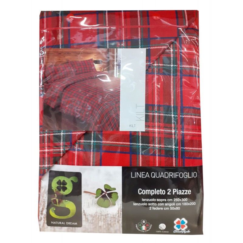 Copripiumino cotone kilt linea quadrifoglio Gipitex