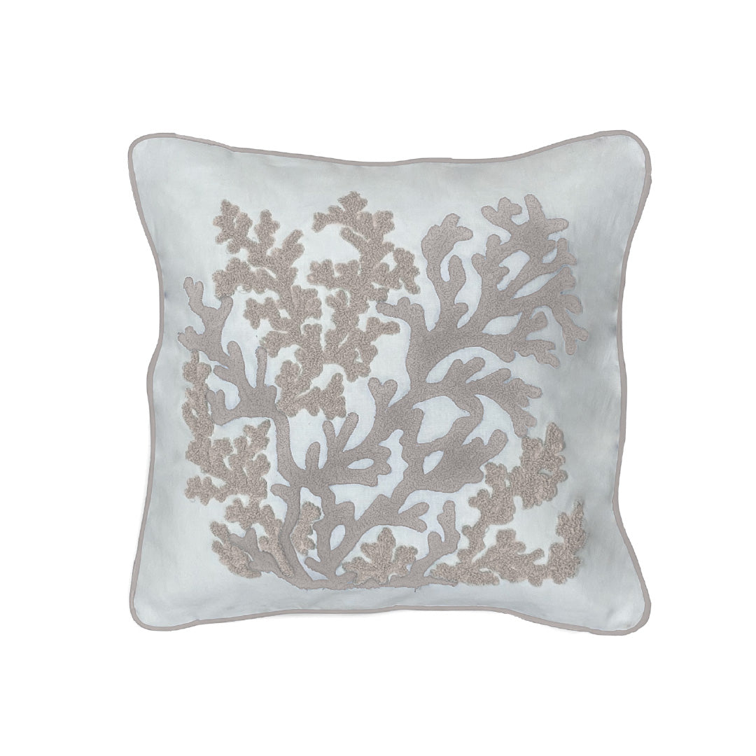 Fodera con Corallo ricamato un rilievo  cuscino 45x45