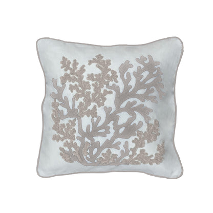Fodera con Corallo ricamato un rilievo  cuscino 45x45