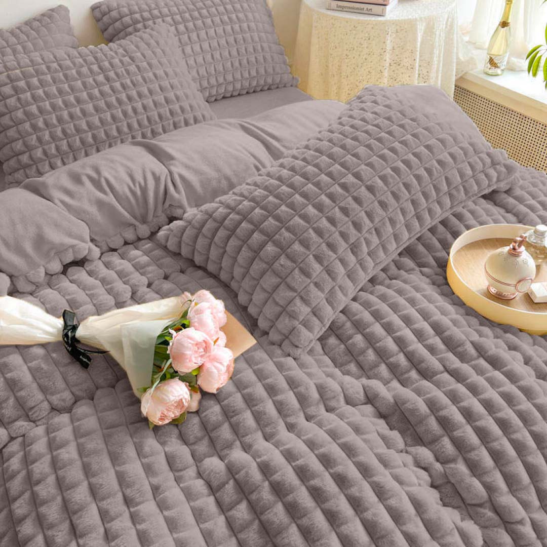 Trapunta Quadrotta Pelliccia con Fodere cuscini  50x80 Ecologica Imbottitura 200 G/M2