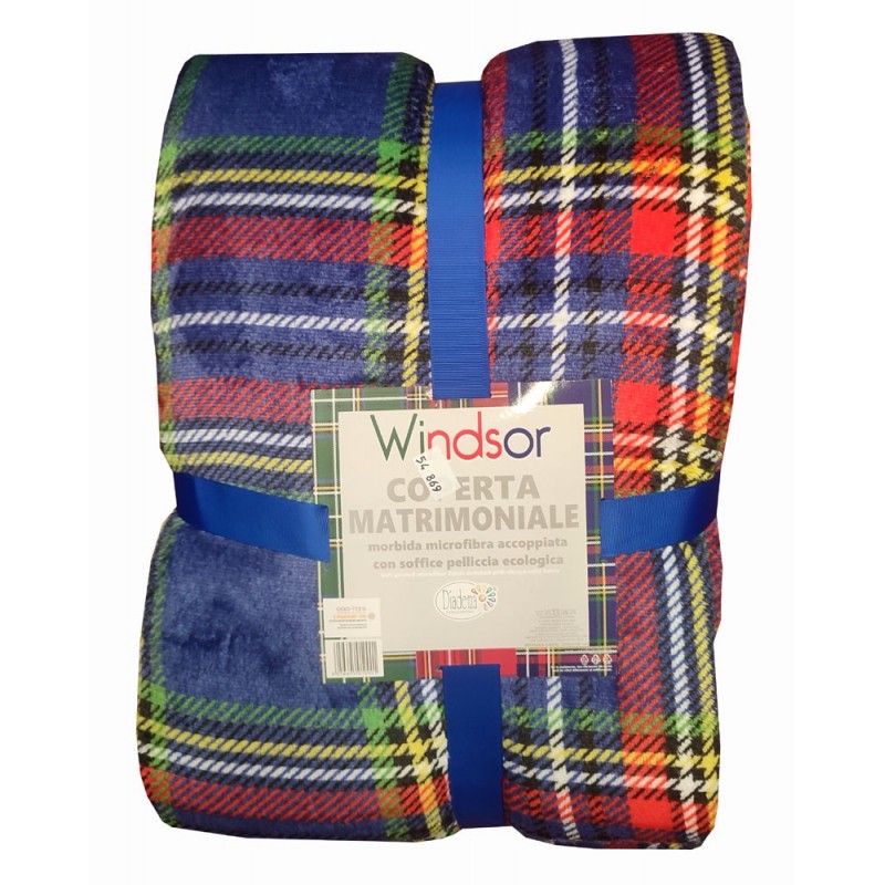 Plaid Pile Agnellato  Stampati Windsor Della Diadema Doppio Strato