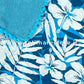 Kikoy Toalla Copacabana Azul Claro Flores Blancas con Pon Pon Toalla de Playa Pareo 90x170cm