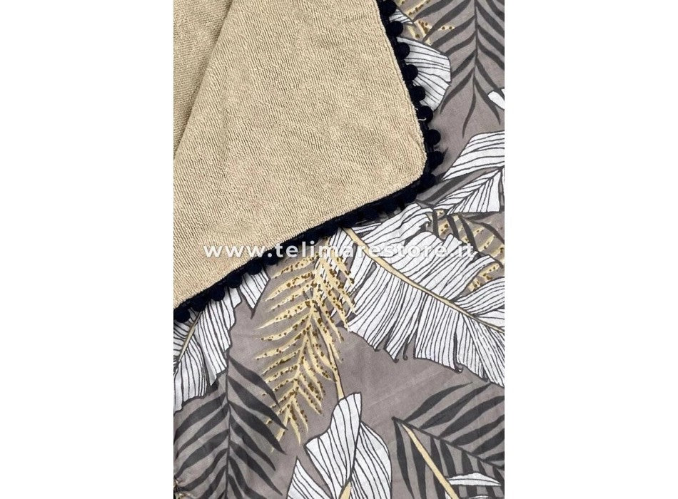Kikoy Toalla Copacabana Plumas con Pompones 90x170cm Toalla de Playa Pareo