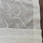Tendina confezionata a vetro larga 60 cm  ricamata disegno con onde di colore bianco, grigio , beige e blu