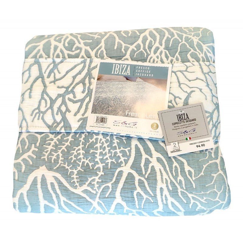 Copriletto Jacquard Double Face Misto Cotone Ibiza Sg Home scont