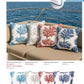 Fodere con Corallo small sia  con cuscino interno 45x45 che senza   ricamo punto in spugna e piping 100% cotone
