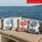 Fodere con Corallo small sia  con cuscino interno 45x45 che senza   ricamo punto in spugna e piping 100% cotone