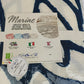 Copriletto  Marine con punto in spugna ricamo grande corallo su sghome
