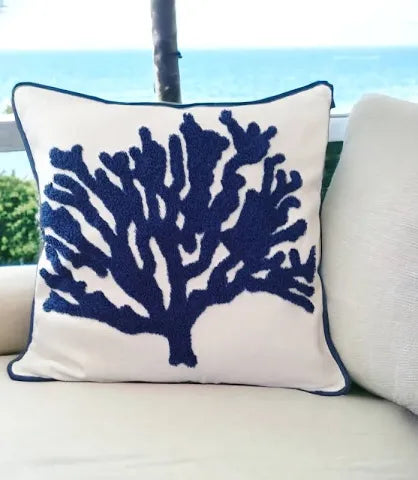 Fodere con corallo grande Marea cuscini 45x45 ricamati Marea SG home