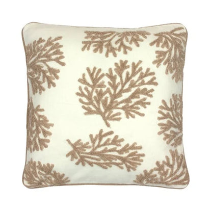 Fodere con Corallo small sia  con cuscino interno 45x45 che senza   ricamo punto in spugna e piping 100% cotone