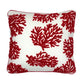 Fodere con Corallo small sia  con cuscino interno 45x45 che senza   ricamo punto in spugna e piping 100% cotone
