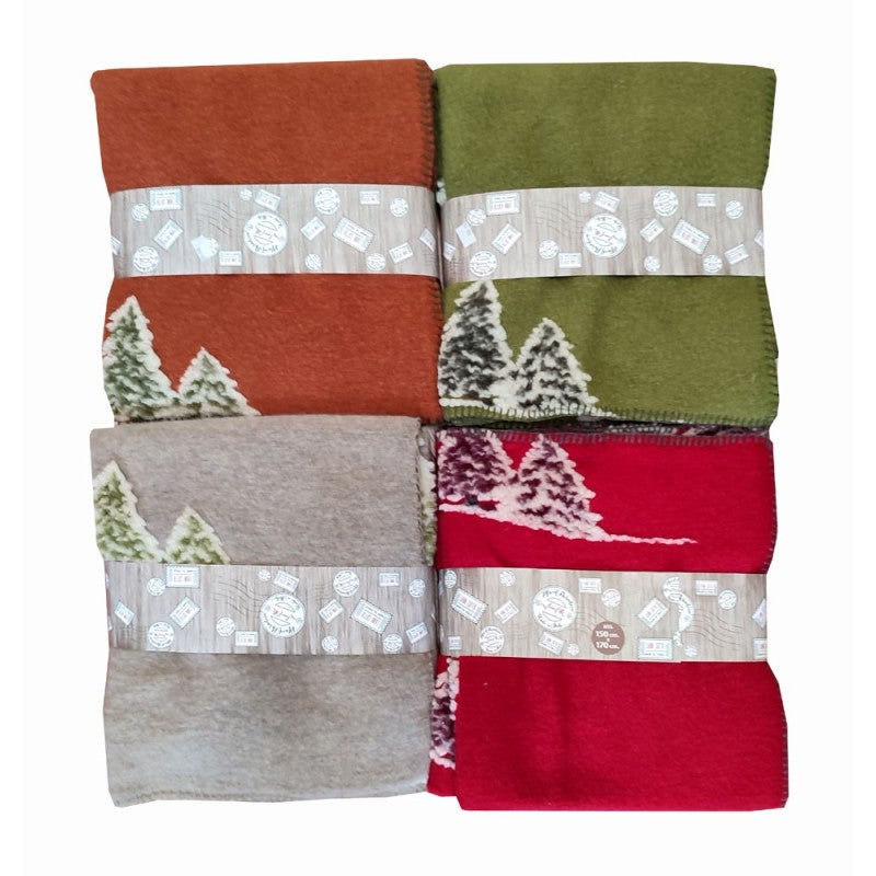 Plaid Abeti/baita  lana cotta produzione italiana Toscana 150x170 Perlatex