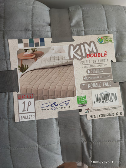 Copriletti estivi Kim double' singole, da una piazza e mezzo e   matrimoniale boutis double-face SgHome