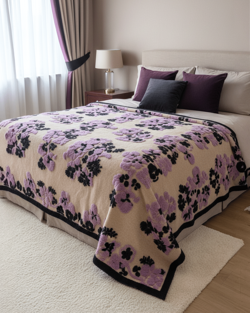 Coperta Pansy di Sofia Toscano lana cotta produzione artigianale in Italia