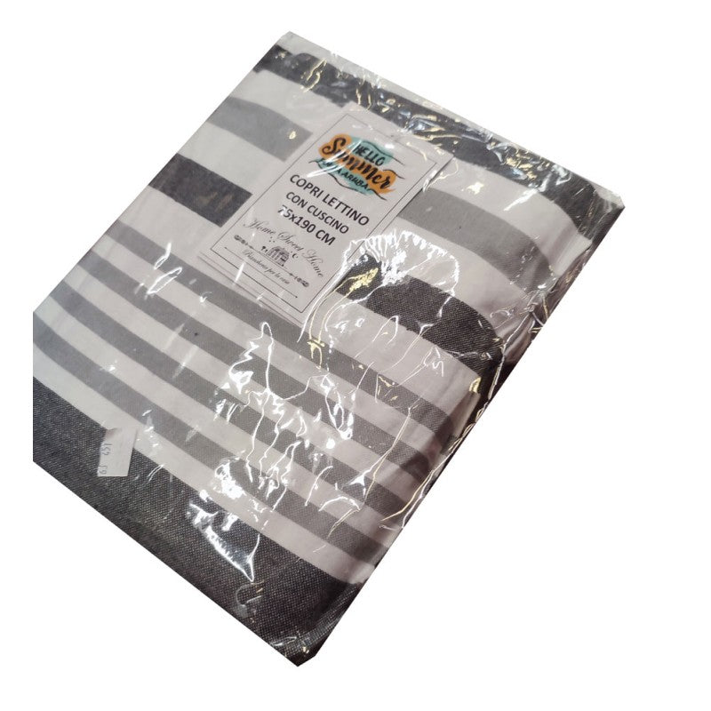 TELO MARE LETTINO CON TASCHE E CUSCINO 75X190CM HELLO SUMMER ARUBA HOME SWEET HOME