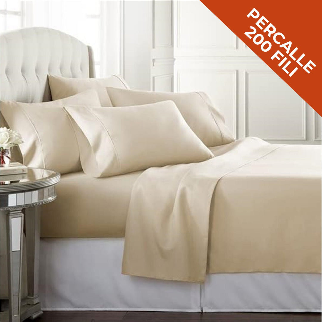 Completo lenzuola Cleo, Percalle 200fili