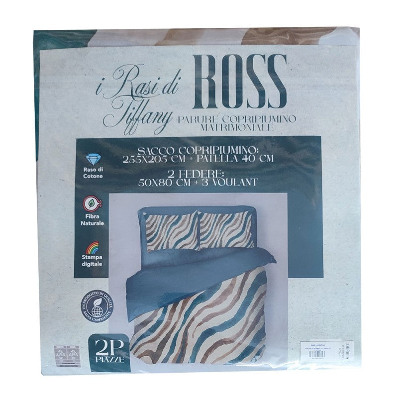 Parure Copripiumino Matrimonisle Raso  di  Cotone  Digitale Ross  Rasi di Tiffany  SGHOME