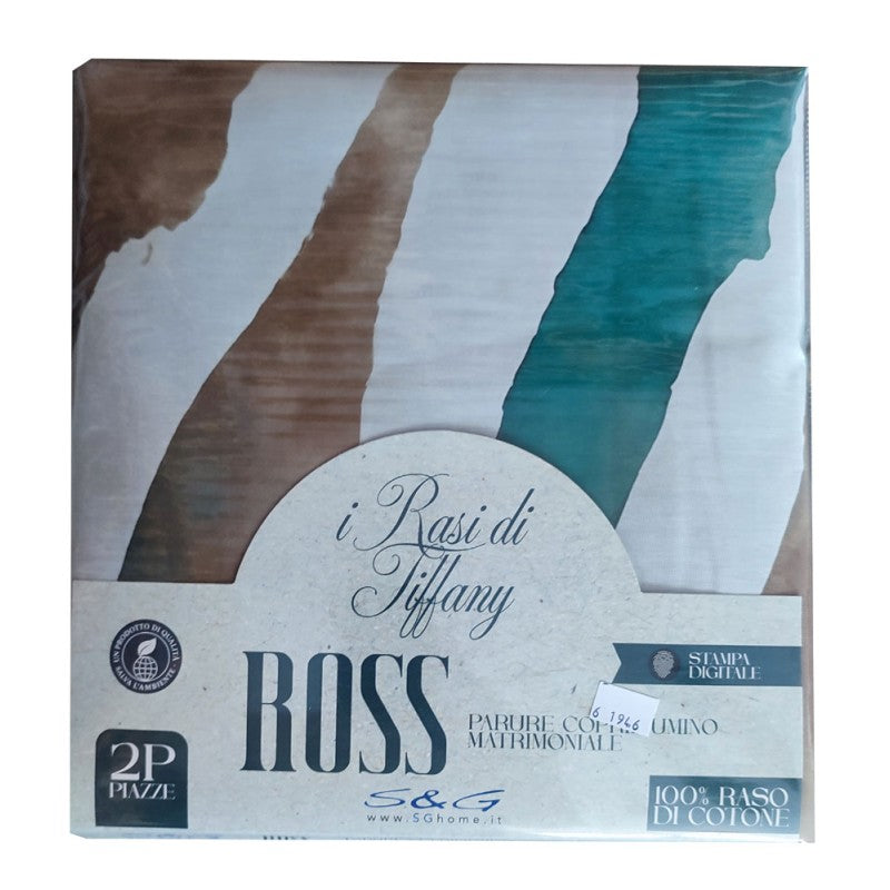 Parure Copripiumino Matrimonisle Raso  di  Cotone  Digitale Ross  Rasi di Tiffany  SGHOME