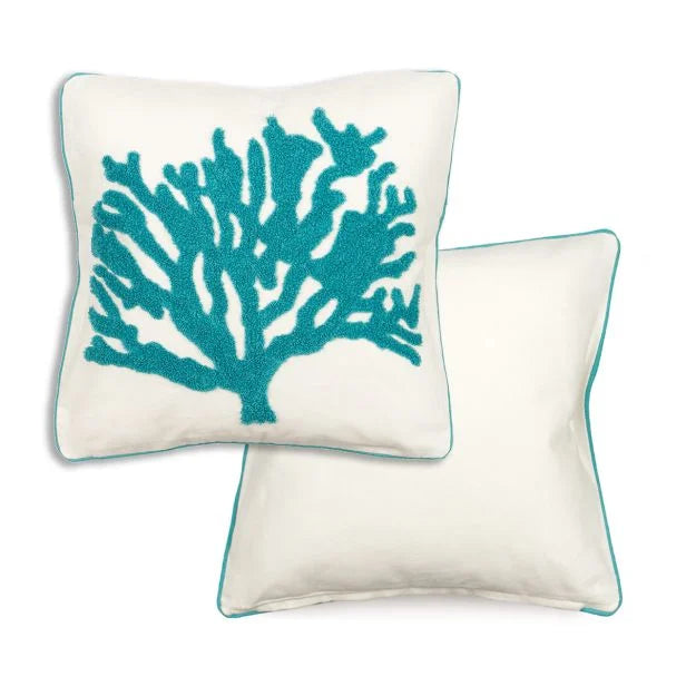 Fodere con corallo grande Marea cuscini 45x45 ricamati Marea SG home