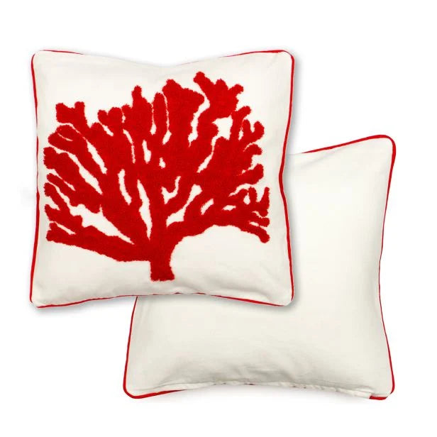Fodere con corallo grande Marea cuscini 45x45 ricamati Marea SG home