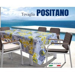 Tovaglia Positano con maioliche 100% cotone produzione Italiana Pezzoli