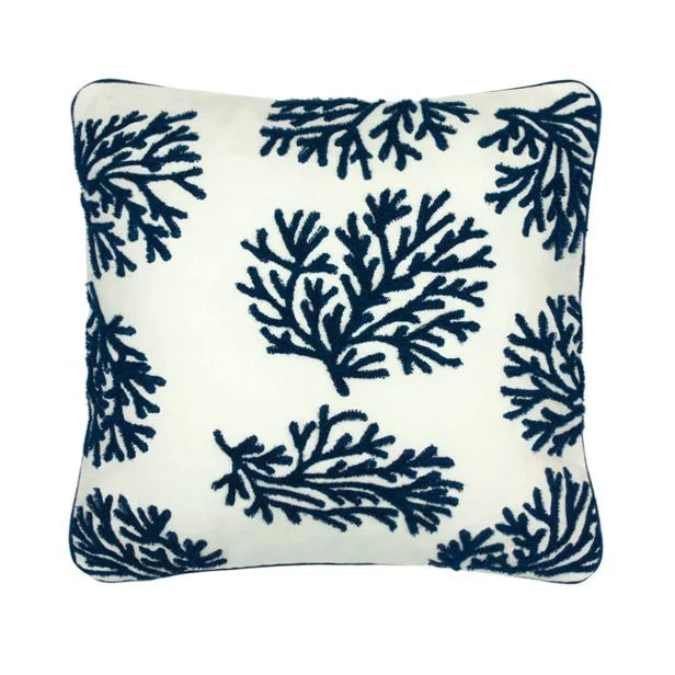 Fodere con Corallo small sia  con cuscino interno 45x45 che senza   ricamo punto in spugna e piping 100% cotone