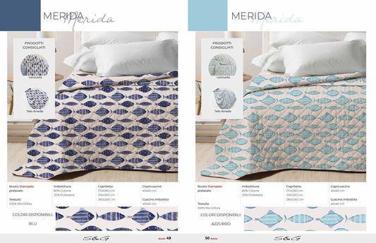 Copriletto estivo matrimoniale Merida SG home, telo arredo e lenzuola coordinati