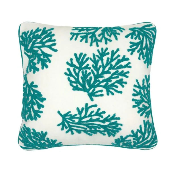 Fodere con Corallo small sia  con cuscino interno 45x45 che senza   ricamo punto in spugna e piping 100% cotone