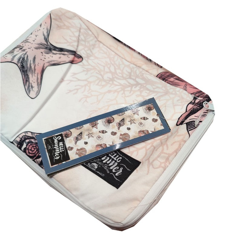 TELO MARE LETTINO CON TASCHE E CUSCINO GONFIABILE 70X185CM HELLO SUMMER VARI DISEGNI HOME SWEET HOME