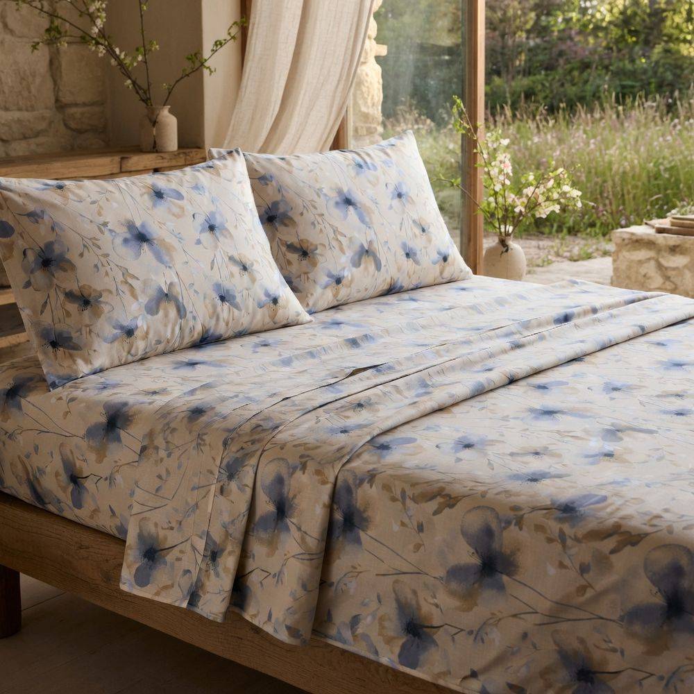 Completo lenzuola  Helvia matrimoniale 100% cotone arrotolato prodotto italiano Sghome