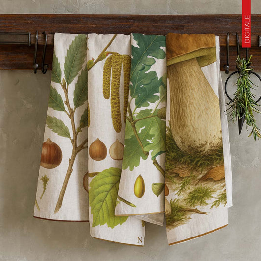 Strofinacci Botanica 100% cotone stampa digitale sghome set 4 pezzi