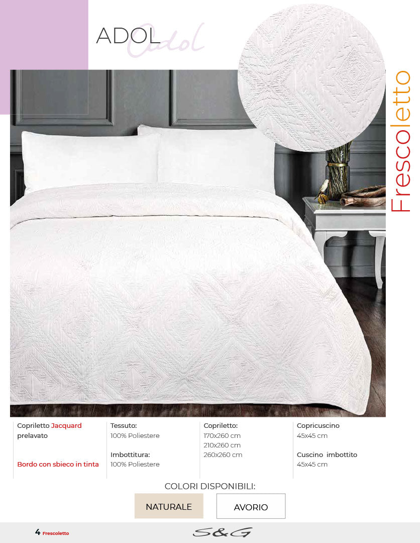 Copriletto Matrimoniale Jacquard Adol Sghome fresco letgoy