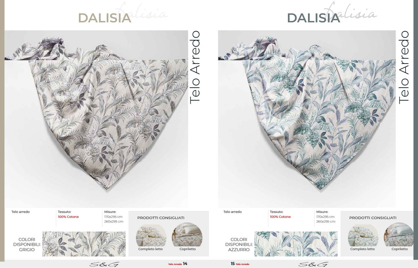 Copriletto estivo Dalisia matrimoniale Sghome e coordinato completo letto copriletto e telo arredo