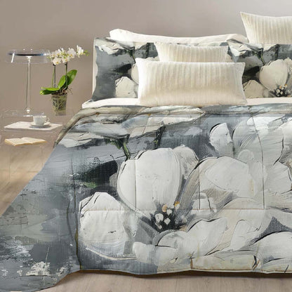 Trapunta Daisy collezione Tiffany misto raso alta qualità Sghome coordinato con copriletto lenzuolo, tende, e copripiumino